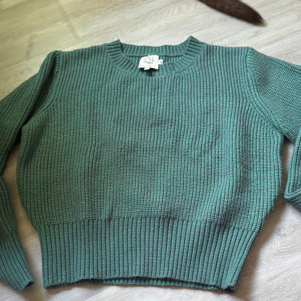 Lili Sidonio Green Ribbed Sweater size large